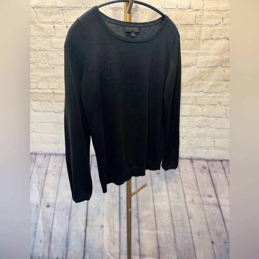 Women’s Black Banana Republic Silk Cashmere Sweater Sz Small